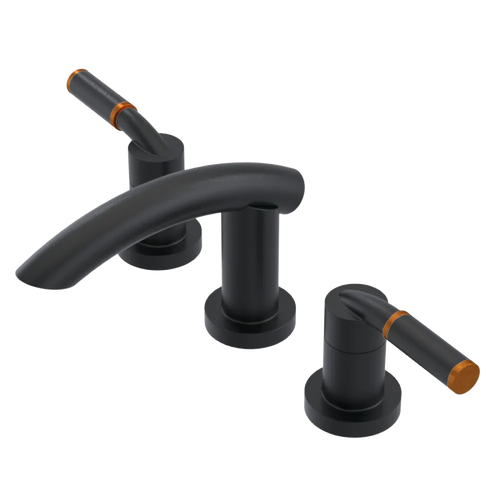 Rubinet Widespread Lav. Set. (less drain) Matt Black