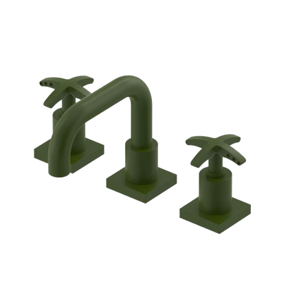 Rubinet Widespread Lav. Set. with Genesis spout (less drain) Green Envy