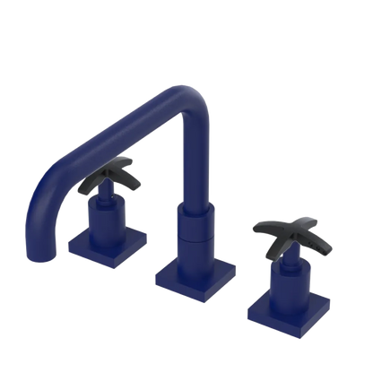 Rubinet Widespread Kitchen Set with Genesis Spout Midnight Blue