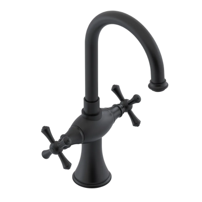 Rubinet Single Hole Dual Handle Lav. Set. (less drain) Matt Black