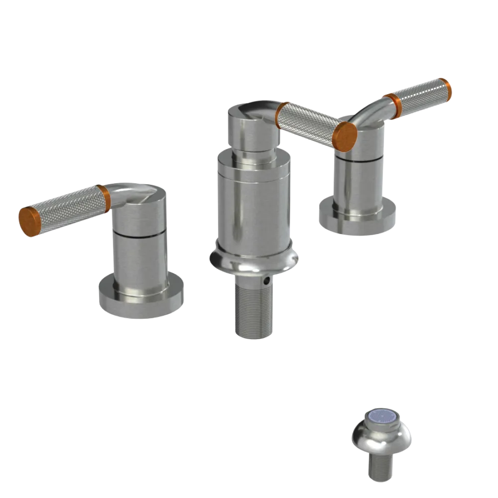 Rubinet Bidet Fitting with Spray, Diverter, and Vacum Breaker (Less Drain) Satin Nickel