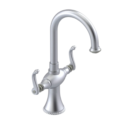 Rubinet Single Hole Dual Handle Lav. Set. (less drain) Satin Chrome