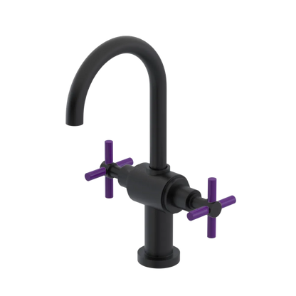 Rubinet Single Hole Dual Handle Lav. Set with LaSalle Spout (less drain) Matt Black
