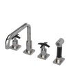 Rubinet Widespread Kitchen Set with Genesis Spout with Hand Spray Polished Nickel
