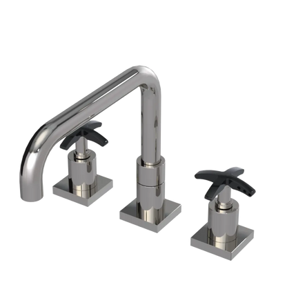 Rubinet Widespread Kitchen Set with Genesis Spout Polished Nickel