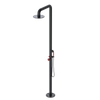 Rubinet Pressure Balance Outdoor Shower with Hand Held Shower & 10" Shower Head - 304 Stainless Steel Matt Black