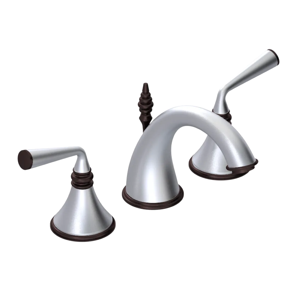 Rubinet Widespread Lav. Set. (less drain) Satin Chrome