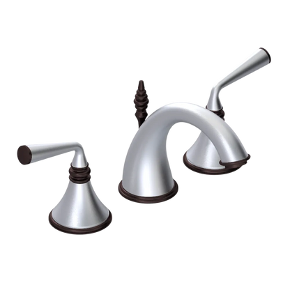 Rubinet Widespread Lav. Set. (less drain) Satin Chrome