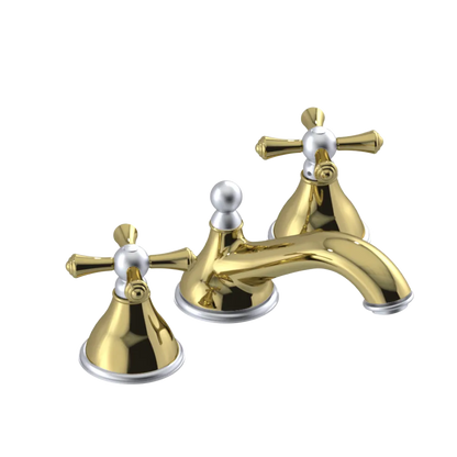 Rubinet Widespread Lav. Set. (less drain) Natural Brass