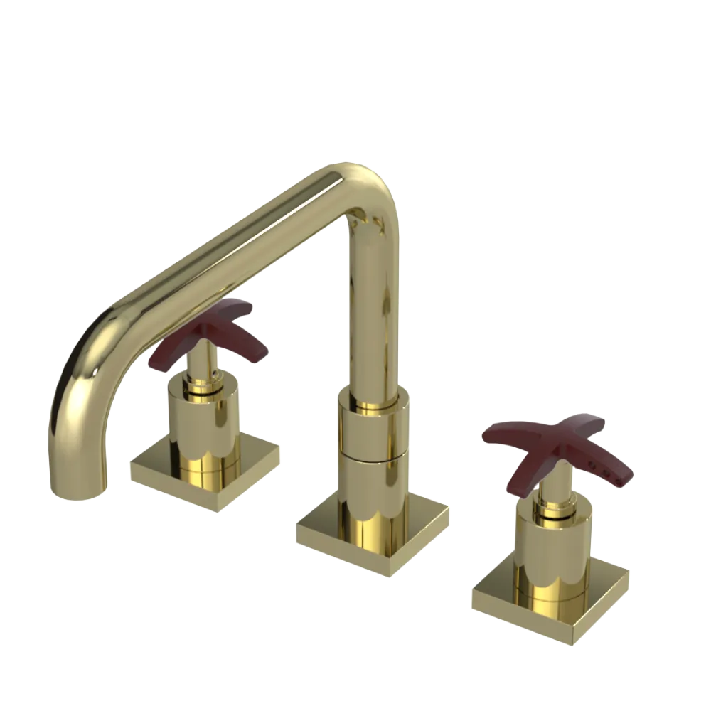 Rubinet Widespread Kitchen Set with Genesis Spout Gold