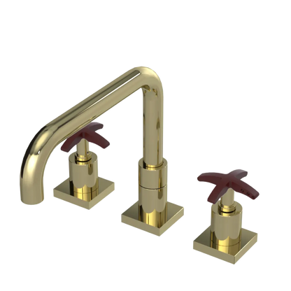 Rubinet Widespread Kitchen Set with Genesis Spout Gold