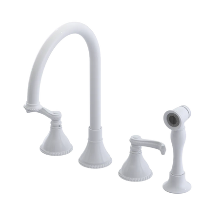 Rubinet Widespread Kitchen Set with Hand Spray White