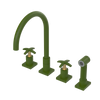 Rubinet Widespread Kitchen Set with Hand Spray Green Envy