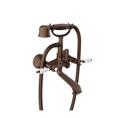 Baril Wall-mounted tub faucet with hand shower