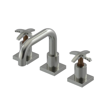 Rubinet Widespread Lav. Set. with Genesis spout (less drain) Satin Nickel