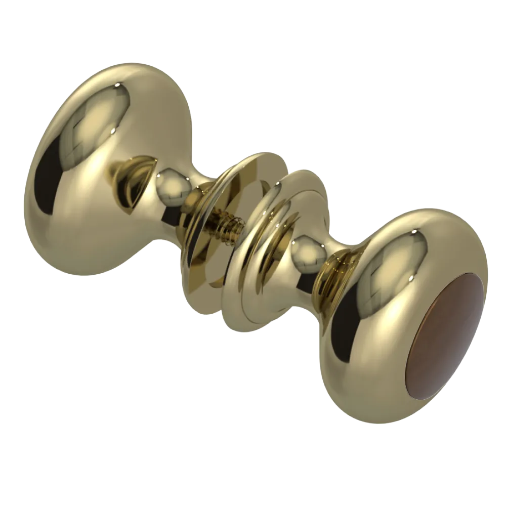 Rubinet Shower Door Knob (set) Natural Brass