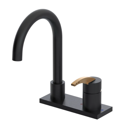 Rubinet 4" Centre Single Control Lav. Set. (less drain) Matt Black