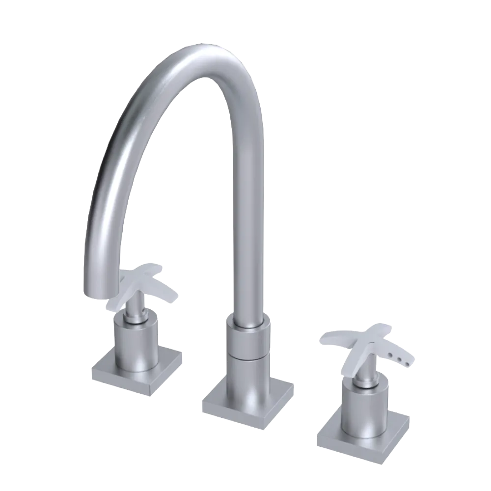 Rubinet Widespread Kitchen Set Satin Chrome