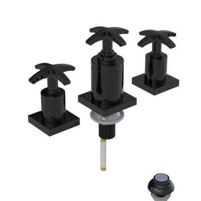 Rubinet Bidet Fitting with Spray, Diverter, and Vacuum Breaker (less drain) Black