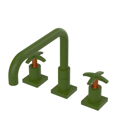 Rubinet Widespread Kitchen Set with Genesis Spout Green Envy