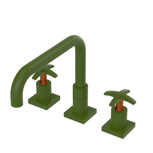 Rubinet Widespread Kitchen Set with Genesis Spout Green Envy