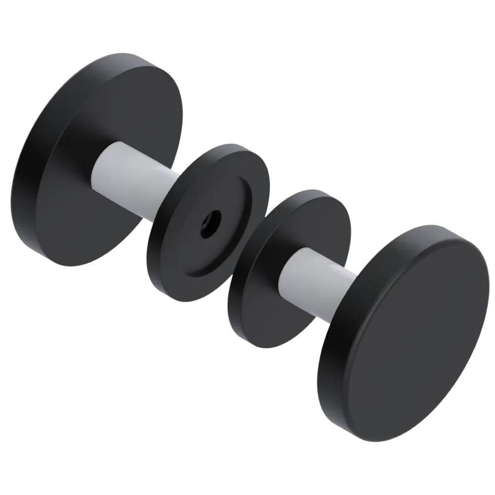 Rubinet Shower Door Knob (set) Matt Black