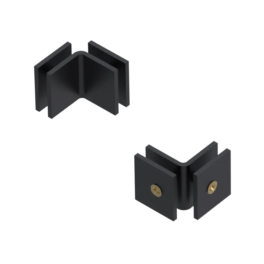 Rubinet 90 Glass to Glass Open Face Matt Black