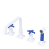 Rubinet Widespread Kitchen Set with Genesis Spout with Hand Spray White