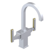 Rubinet Single Hole Dual Handle Lav. Set. (less drain) Satin Chrome