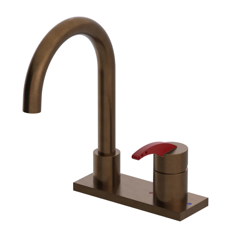 Rubinet 4" Centre Single Control Lav. Set. (less drain) Tuscan Brass
