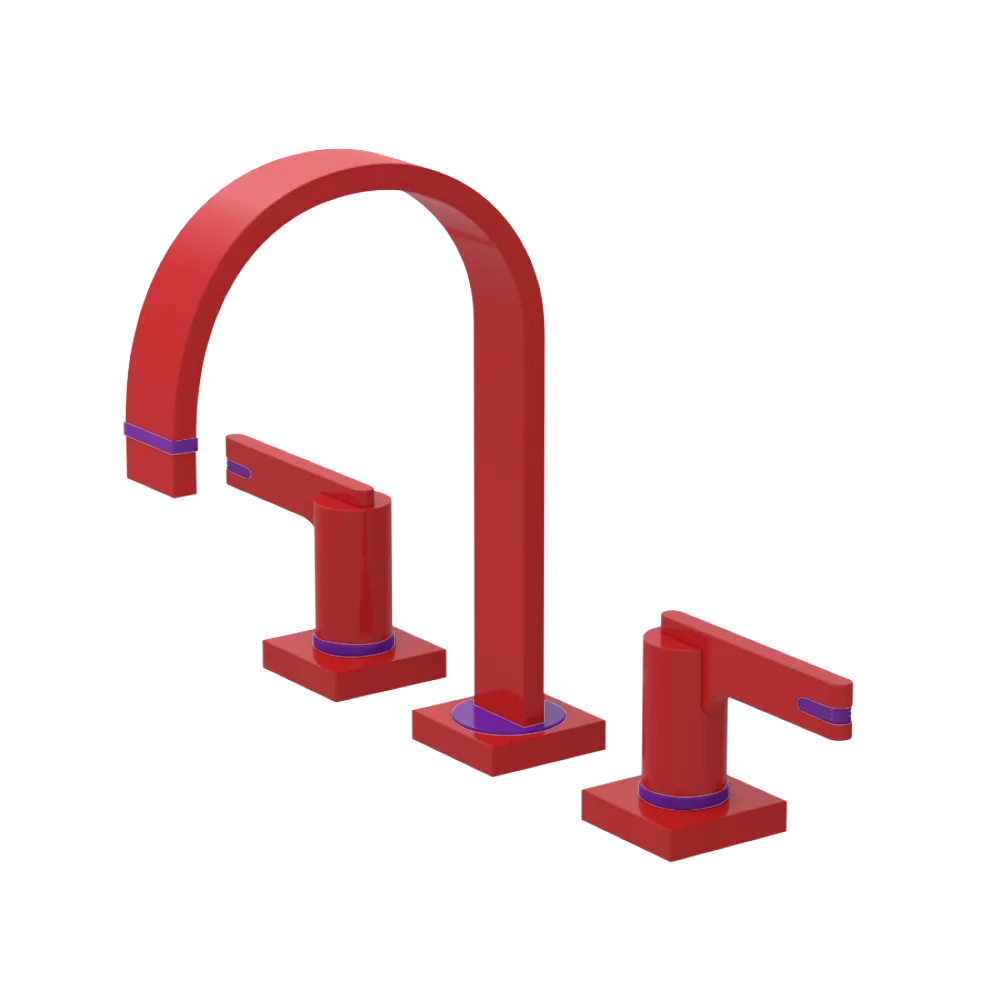 Rubinet Widespread Lav. Set. (less drain) Red
