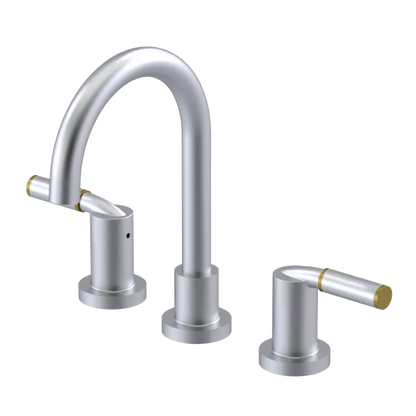 Rubinet Widespread Lav set (less drain) Satin Chrome
