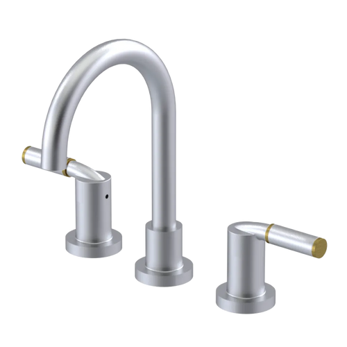 Rubinet Widespread Lav set (less drain) Satin Chrome