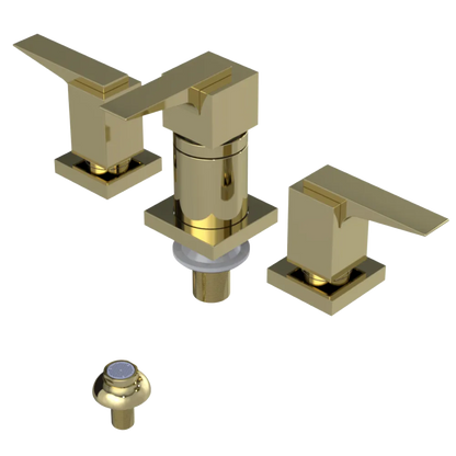 Rubinet Bidet Fitting with Spray, Diverter, and Vacuum Breaker (less drain) Gold