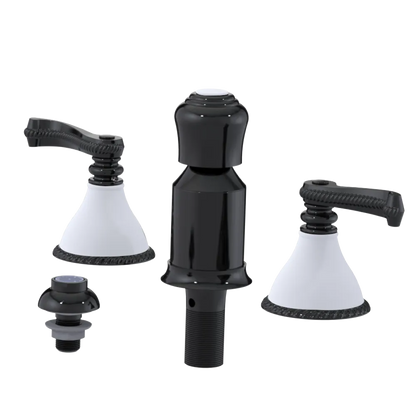 Rubinet Bidet Fitting with Spray, Diverter, and Vacum Breaker (Less Drain) Black