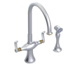 Rubinet Two Handle Single Hole Kitchen Set with Hand Spray Satin Chrome