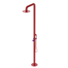 Rubinet Pressure Balance Outdoor Shower with Hand Held Shower & 10" Shower Head - 304 Stainless Steel Red