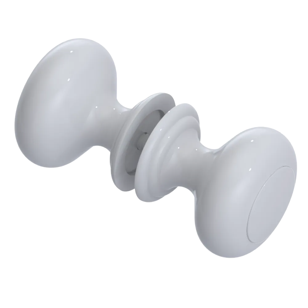 Rubinet Shower Door Knob (set) White