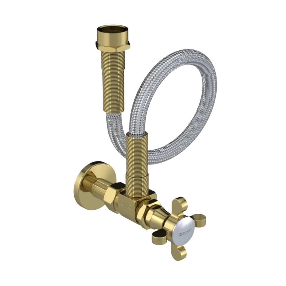 Rubinet Exposed Supply Kit (classic) Natural Brass