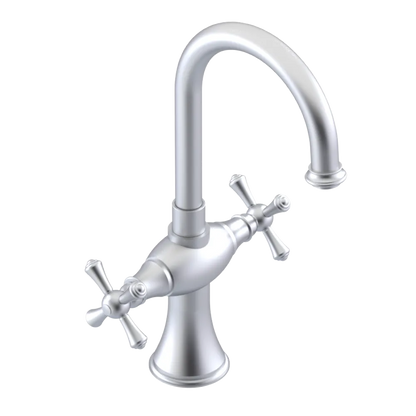 Rubinet Single Hole Dual Handle Lav. Set. (less drain) Satin Chrome