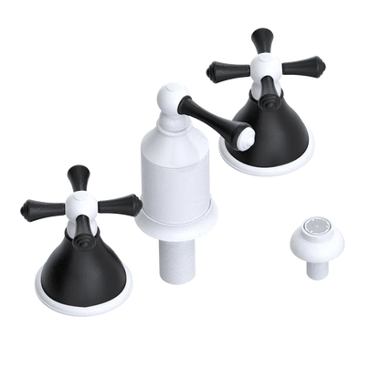 Rubinet Bidet Fitting with Spray, Diverter, and Vacum Breaker (Less Drain) White