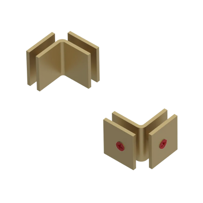 Rubinet 90 Glass to Glass Open Face Satin Brass