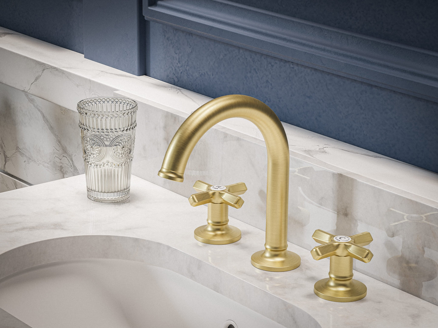 Baril 8" c/c lavatory faucet, drain included