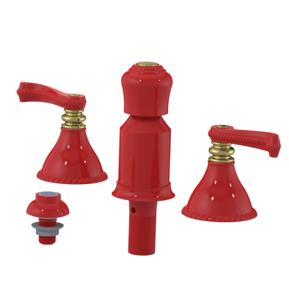 Rubinet Bidet Fitting with Spray, Diverter, and Vacum Breaker (Less Drain) Red