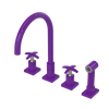 Rubinet Widespread Kitchen Set with Hand Spray Purple Haze