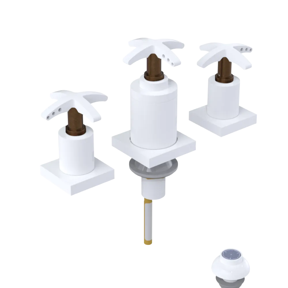 Rubinet Bidet Fitting with Spray, Diverter, and Vacuum Breaker (less drain) White