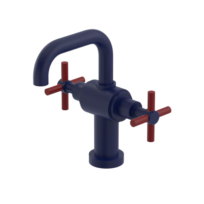Rubinet Single Hole Dual Handle Lav. Set. (less drain) Midnight Blue