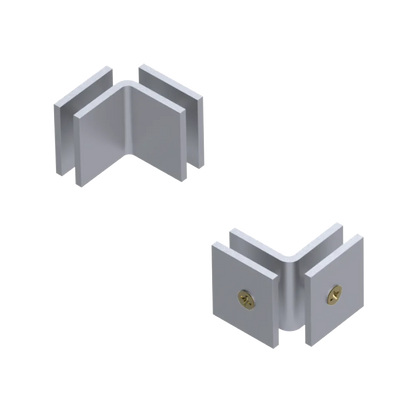 Rubinet 90 Glass to Glass Open Face Satin Chrome