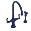 Rubinet Two Handle Single Hole Kitchen Set with Hand Spray Midnight Blue