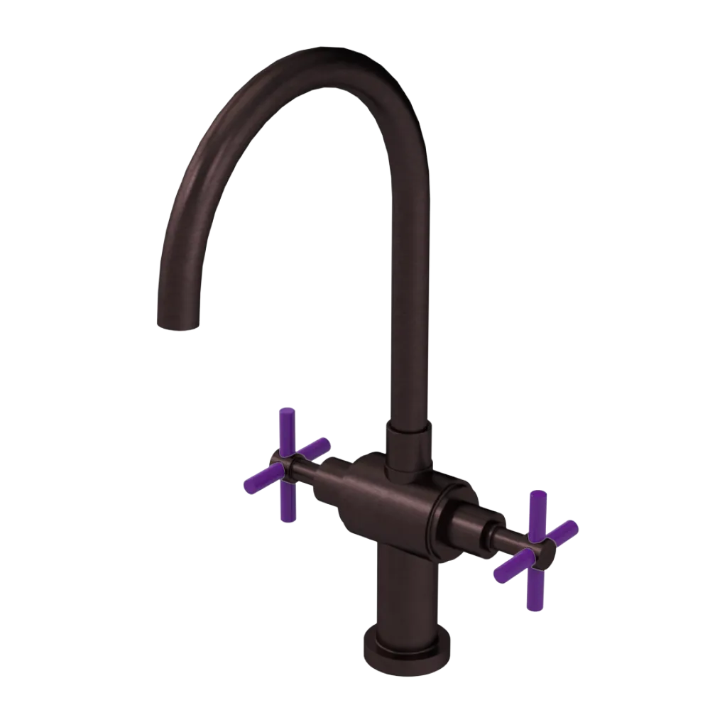 Rubinet Two Handle Single Hole Kitchen Set with LaSalle Spout Oil Rubbed Bronze